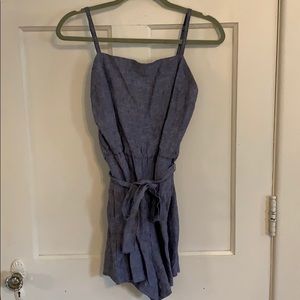 Blue Linen Romper